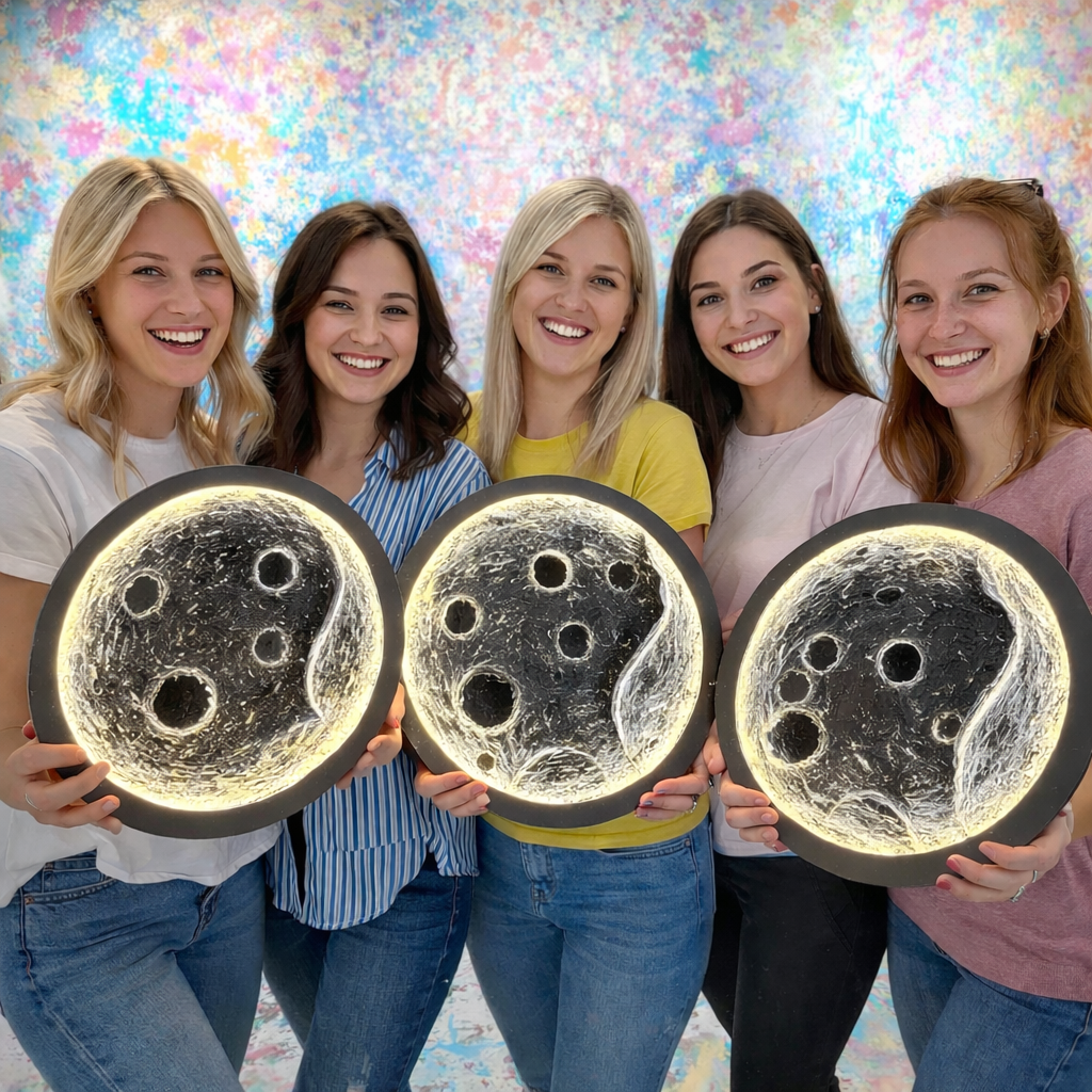 Панно «Луна» c подстветкой для Для большой компании в лаб оф арт