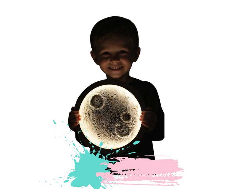 Панно «Луна» c подстветкой в студии Лаб оф арт